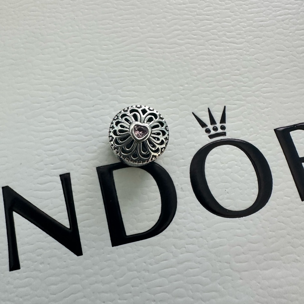 Authentic Pandora Love & Friendship Pink CZ Heart Charm